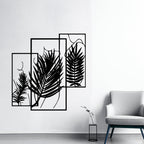 Tropical Palm Metal Leaf – Trio Frame Wall Art
