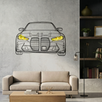 BMW Neon Metal Car Wall Art | Laser Cut Steel Wall Decor with RGB LED | Torque Walls