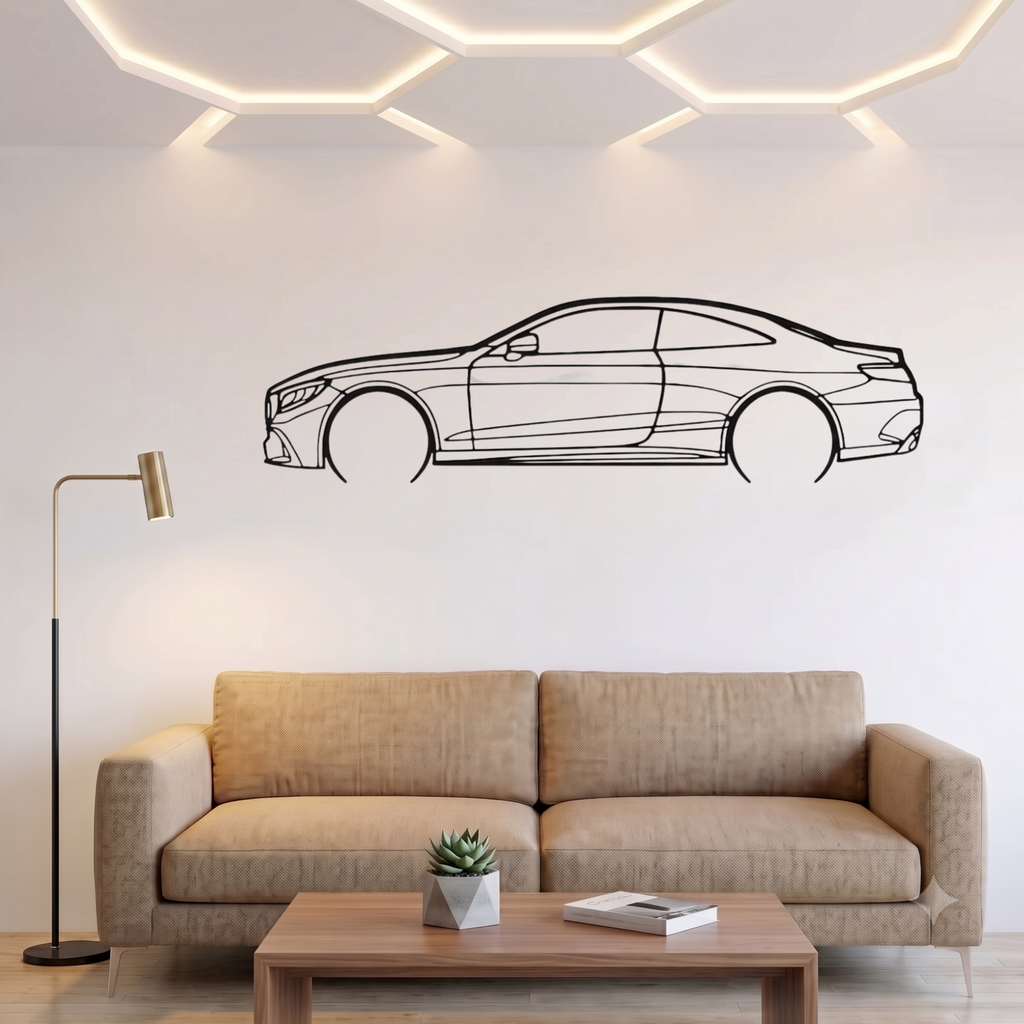 Mercedes-AMG S63 Laser Cut Metal Wall Art | Premium Steel Car Silhouette |
