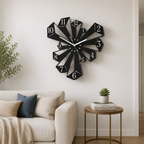 Modern Geometric Wall Clock Metal Art